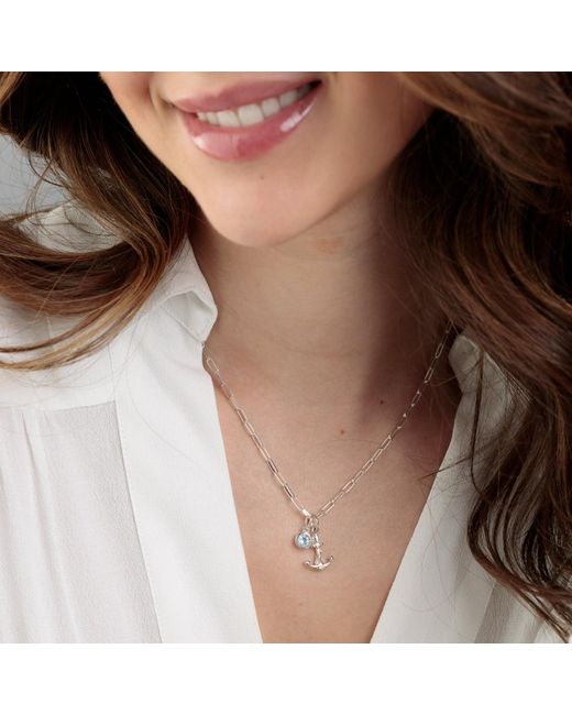 Lily Charmed Metallic Sterling Box Link Chain Necklace