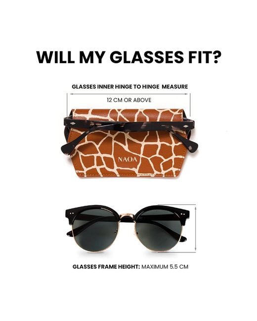 Naoa Brown Neutrals Slim Glasses Case Giraffe Print