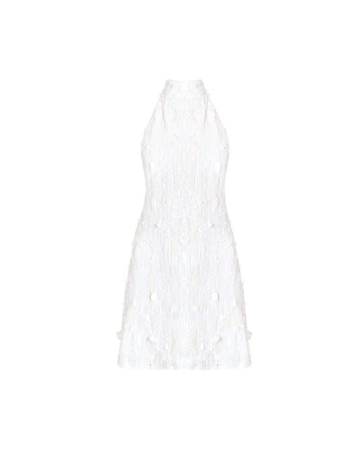 OW Collection White Wynn Sequin Mini Dress