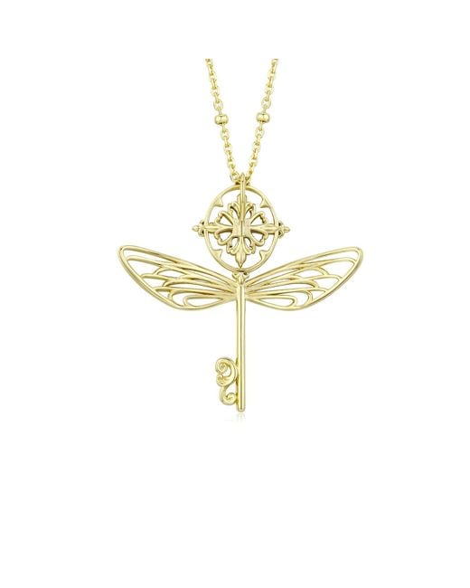 Azura Jewelry New York Metallic The Wandering Key Necklace Vermeil