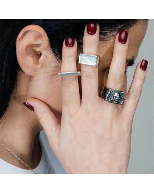 Moca Jewellery Gray Buddha Signet Ring