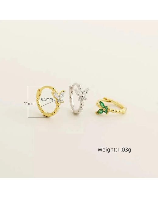 Angel Barocco Metallic Butterfly Gem Hoop Earrings