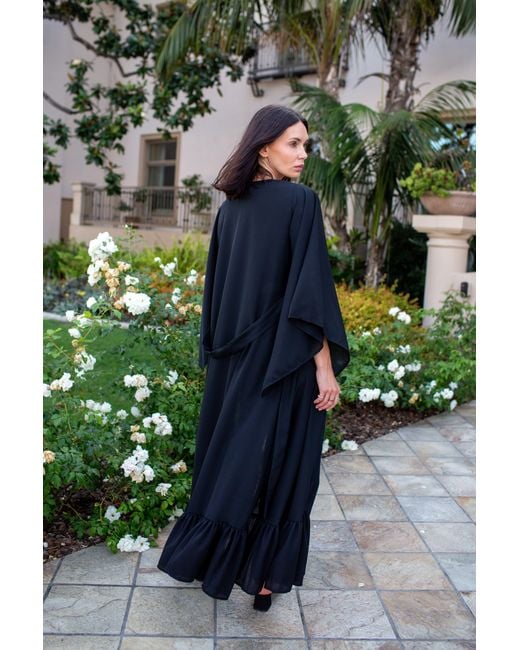 Jennafer Grace Black Janys Scarf Sleeve Kimono