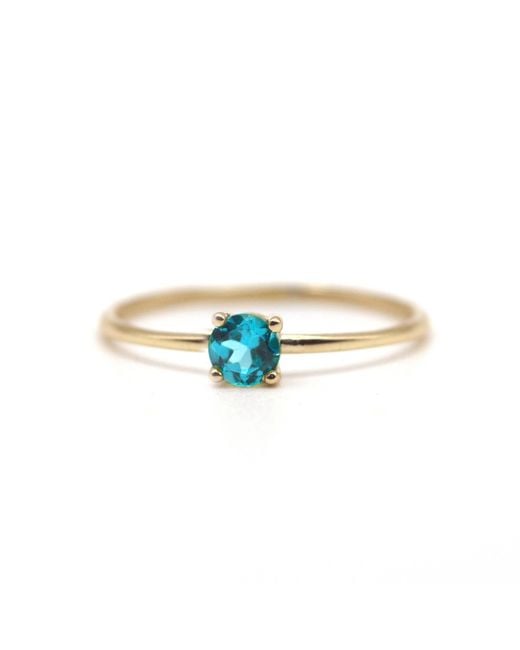 VicStoneNYC Fine Jewelry White March Birthstone Aquamarine Ring