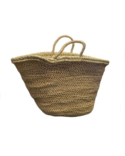 Berber Leather Metallic Neutrals The Safi Small Straw & Rattan Beach Tote