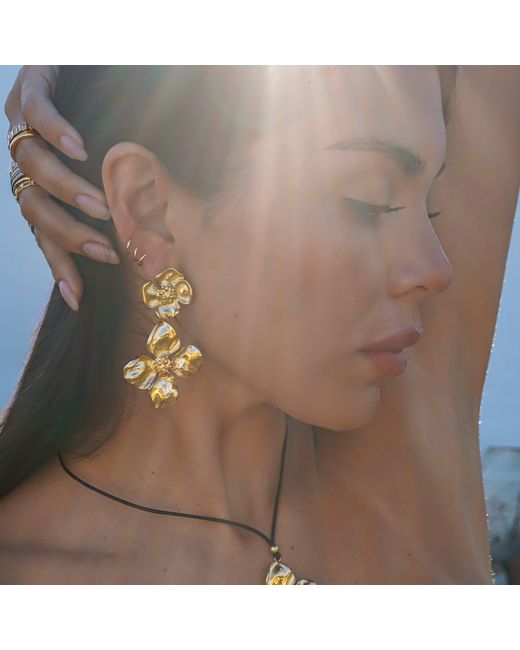 Mickey's Girl Metallic Marigold Stacked Waterproof Earrings