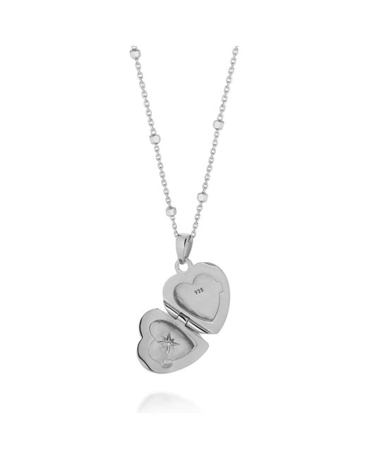 Nellou Jewellery Metallic Starlight Heart Locket Necklace Sterling