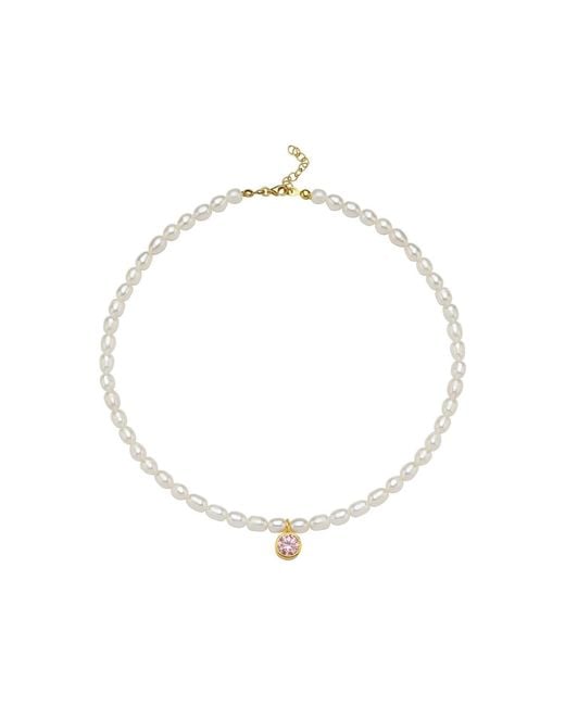 LINYA JEWELLERY Metallic Cosmic Big Pearl Zodiac Necklace Birthtone