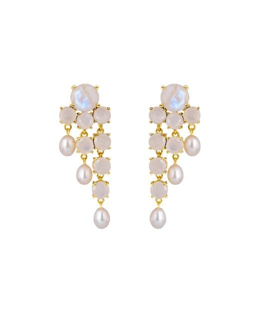 Lavani Jewels Metallic Adoration Pearl Earrings
