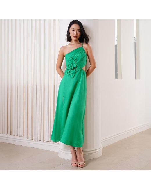 Yumi Kim Green Romy Linen Dress
