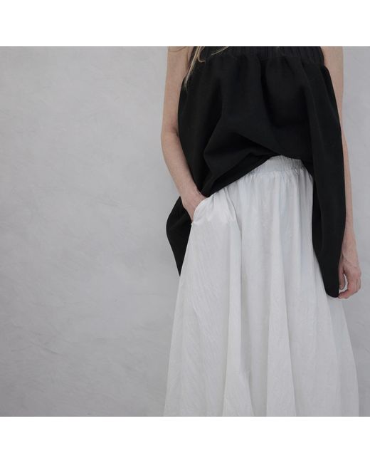 London Atelier Byproduct White Balloon Skirt With Pockets