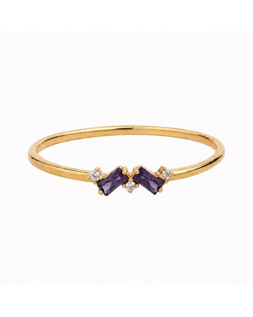 Belinda Jewelz Metallic Alexandrite Double Baguette Birthstone Ring