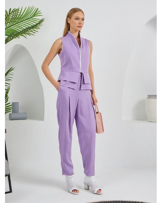 Lumina Eligma Purple Construct Vest Suit & Pants Ensemble