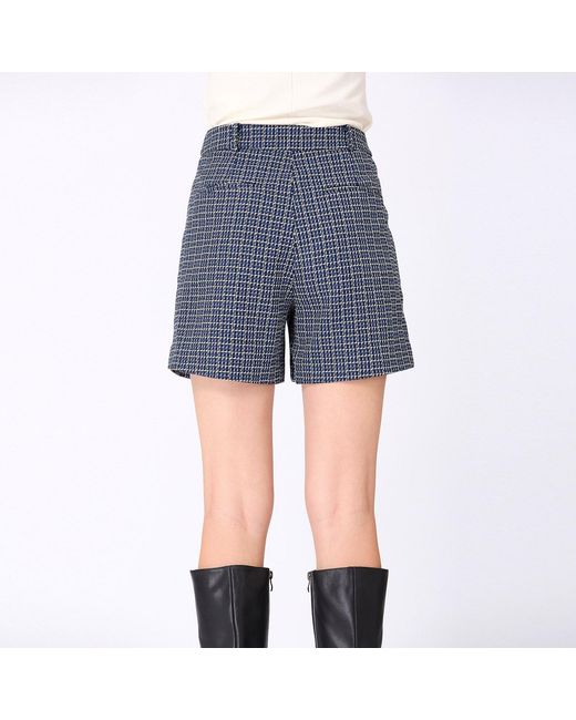 Smart and Joy Blue Micro Houndstooth Short Pants