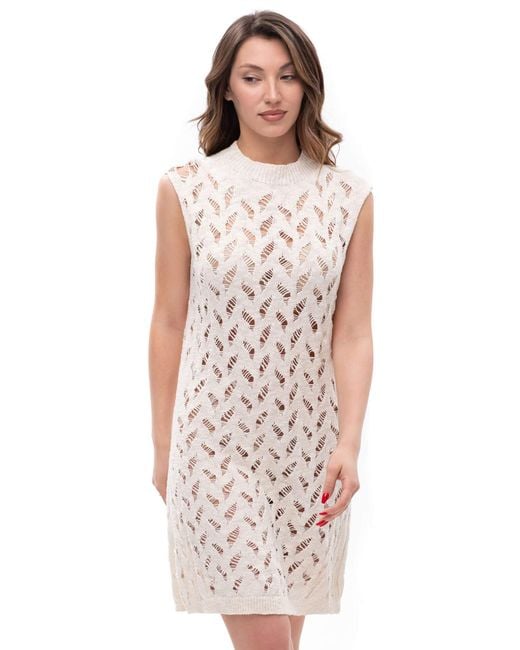 Maison Bogomil Natural Soft Rupture – Linen-Blend Knit Tunic Dress