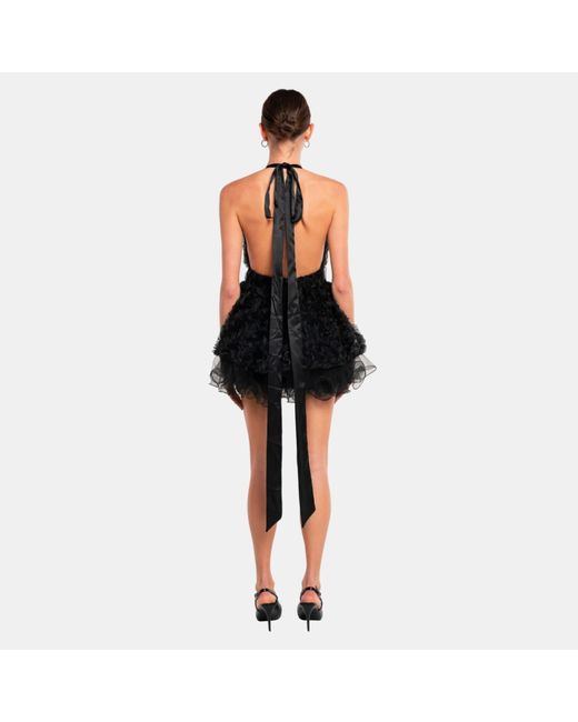 OW Collection Black Rosie Mini Dress With Open Back