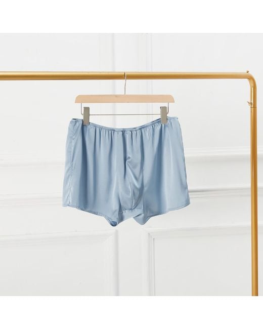 Soft Strokes Silk Blue Steel Pure Mulberry Silk Trunks for men