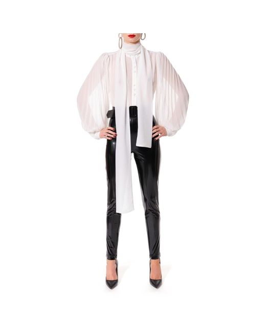 AGGI by HALEWSKI White Linda Muslin Blouse