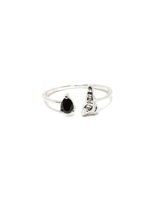 NASI SILVER White Shell Sedef Ring- Onyx