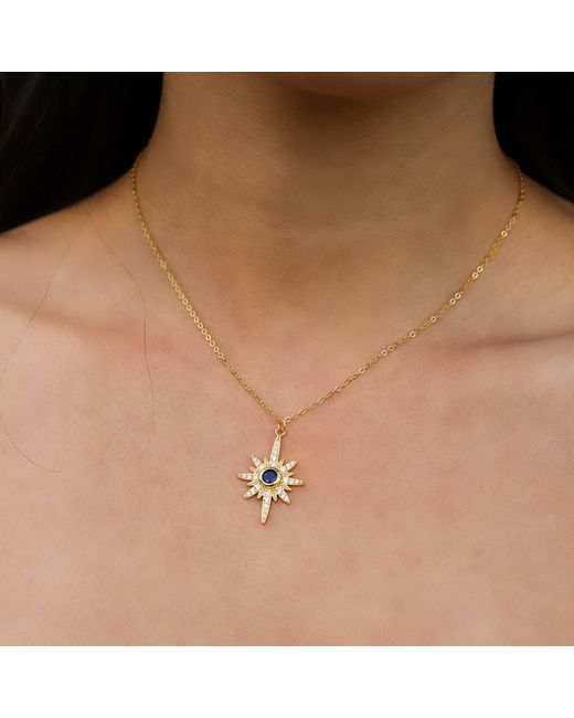 Luna Charles Metallic Heidi North Star Birthstone Necklace Plated September