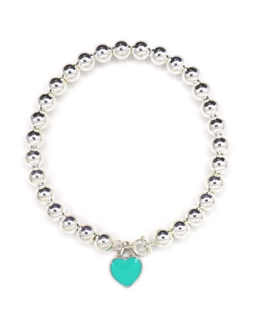 Shar Oke Metallic Heart Charm & Sterling Bracelet
