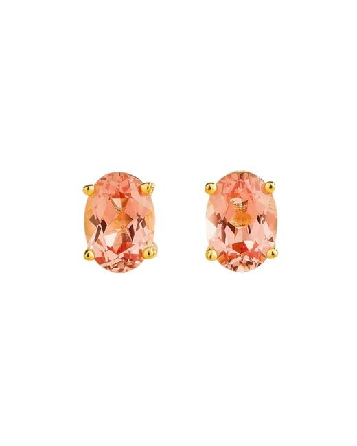 Juvetti Pink Ovo Earrings Set With Padparadscha Sapphire