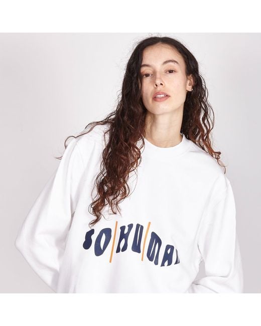 SOHUMAN White Trei Organic Cotton Sweatshirt
