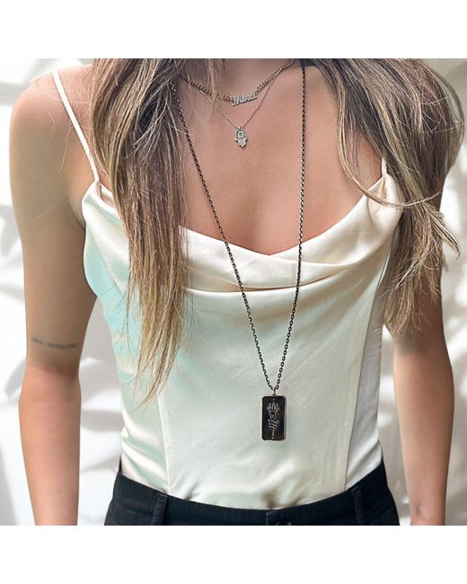 Ebru Jewelry Black Love Yourself Unalome Necklace