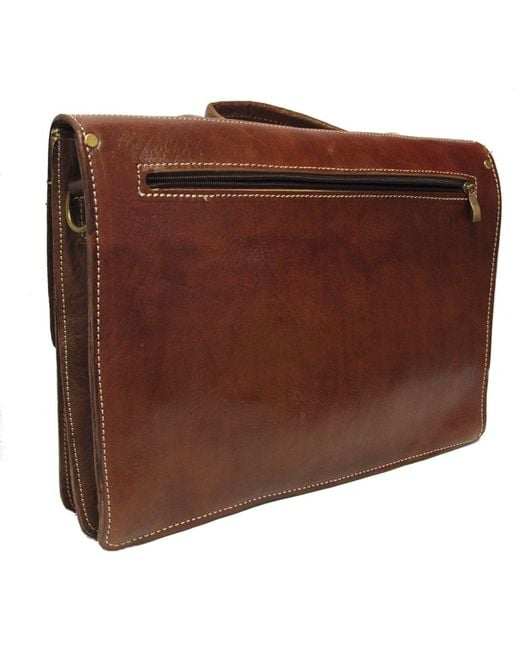 Berber Leather Brown The Casablanca Large Satchel for men
