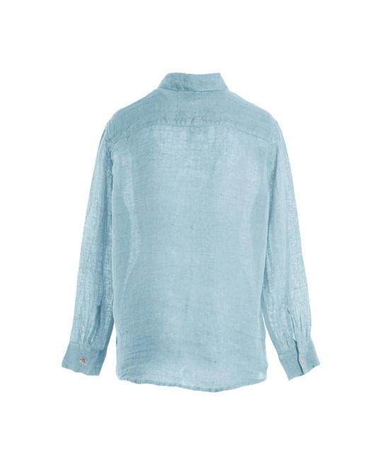 Haris Cotton Blue Linen Gauze Shirt
