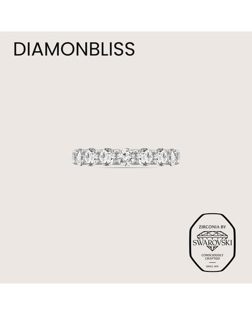 Diamonbliss Metallic Embellished With Swarovski One Carat Seven Stones Round Cut Ring