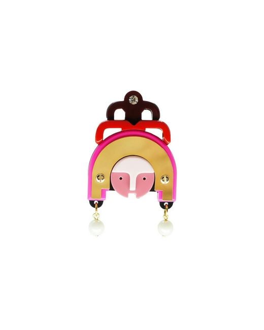 Gissa Bicalho Multicolor Acrylic Handmade Brooch Ixchel