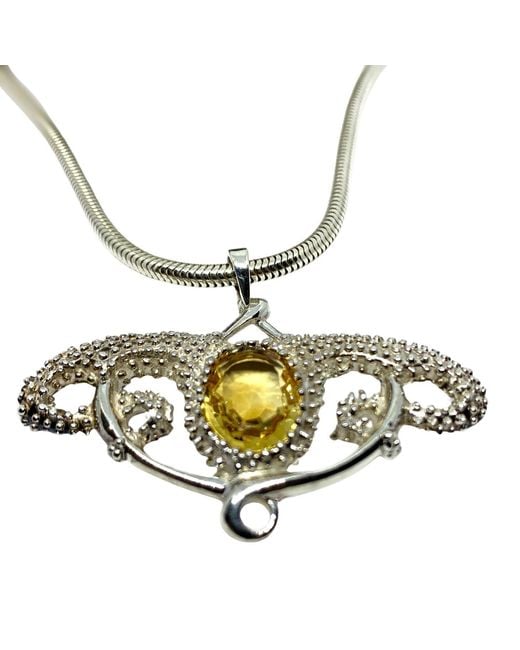 Tg-Jewellery by Tamara Gervasio Metallic Sea Urchin Pendant Necklace – Sterling With Citrine