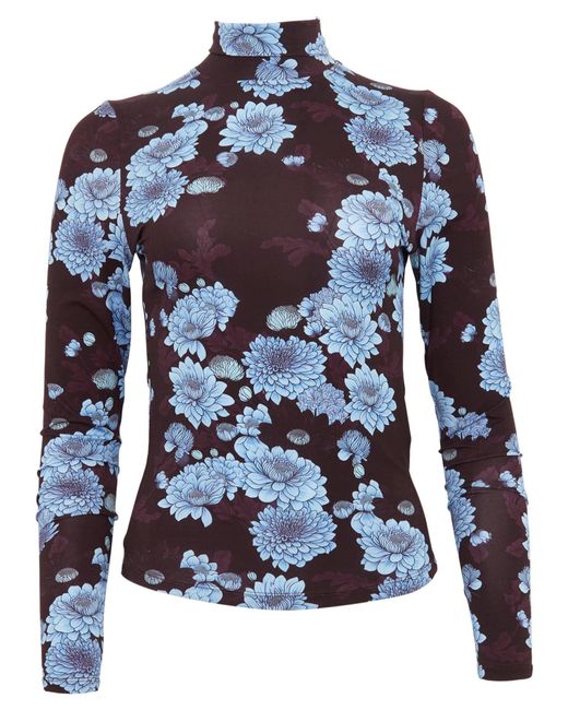 Lords of Harlech Blue Kate Serious Floral Turtleneck