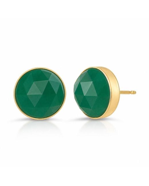 Heather Hawkins Jewelry Green Rose Cut Onyx Oversized Studs