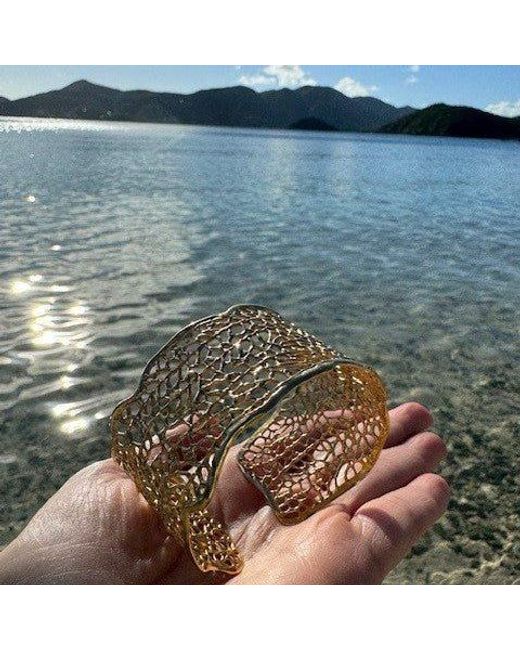 Lexi Jewelry Metallic Sea Goddess Organic Sea Fan Cuff Bracelet