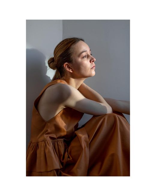 KAROLINA OZOLINSIUTE Brown Bonnie Light Cotton Maxi Dress