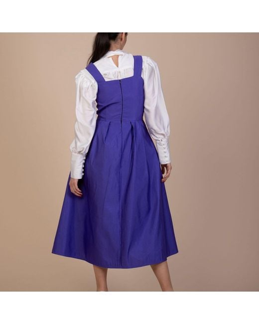 NUMBAT Blue Josephine Vintage-Inspired Midi Pinafore Dress