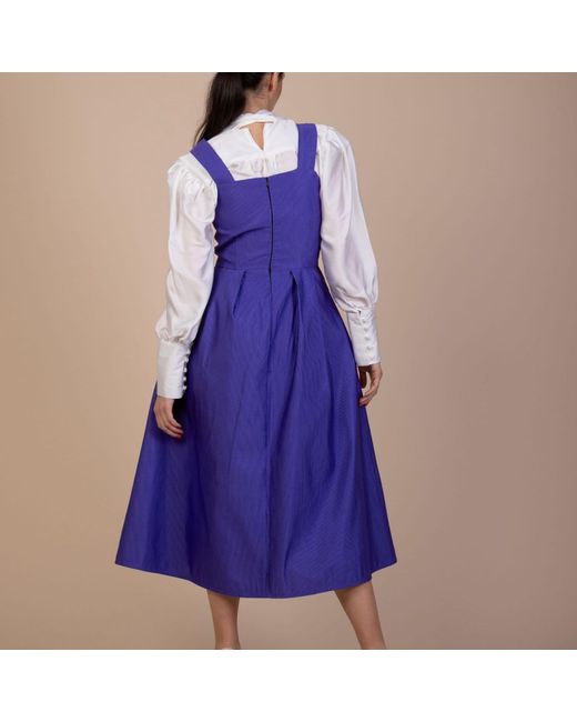 NUMBAT Blue Josephine Vintage-Inspired Midi Pinafore Dress