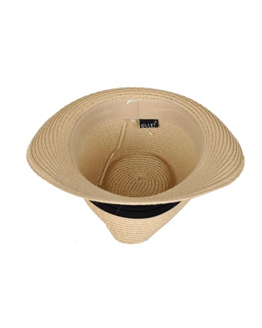 DAVID WEJ Black Neutrals Hugo Trilby Straw Hat for men