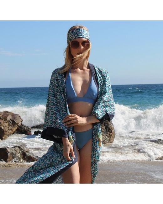 Henelle Blue Surfrider Kimono