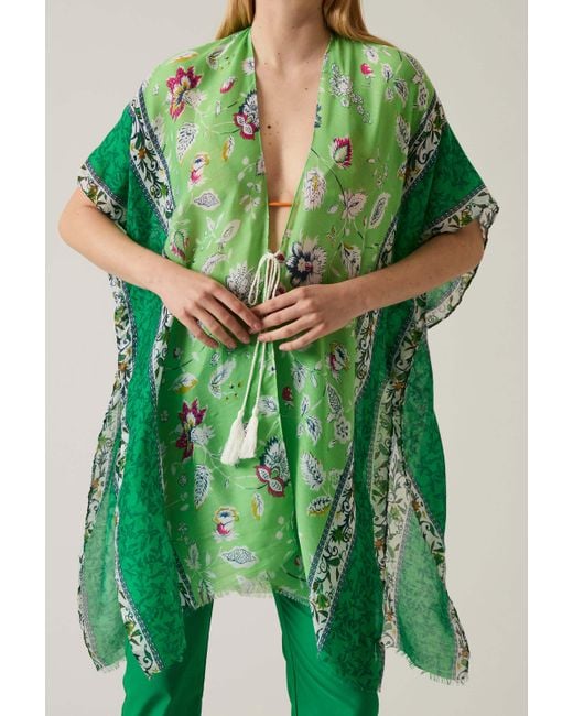 James Lakeland Green Floral Paisley Kaftan