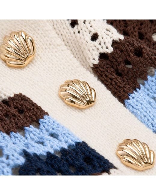 Shooni Blue Suki Crochet Polo Top