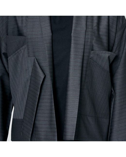 MOE Black Graphite Burgundy Stripes Wool Vest Jacket