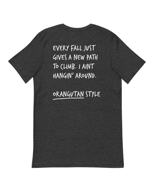 Anchor and Crew Black Heather Think Ocean Orangutan Aspirations Cotton Embroidered T-Shirt for men