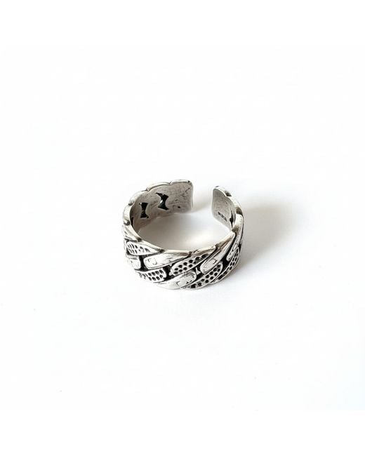 By Virgo White Riven Ring