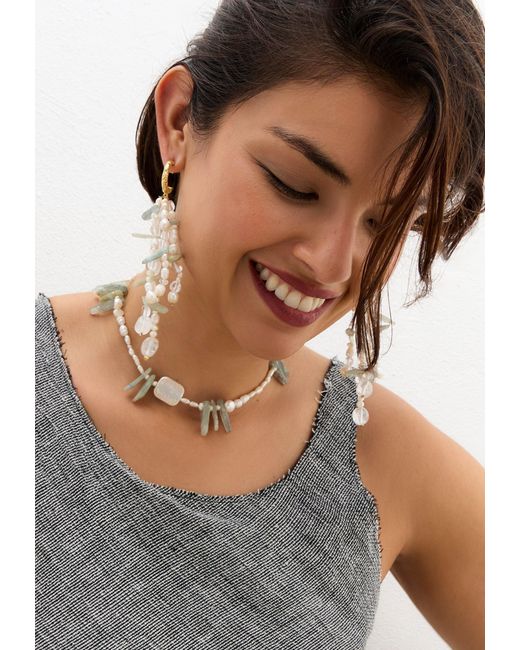 Lavani Jewels White Aquamarine And Pearl Necklace Elsea