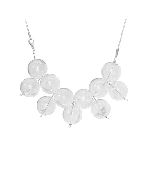 Laura Daili Gray Neutrals Royal – Blown Glass Bubbles Necklace