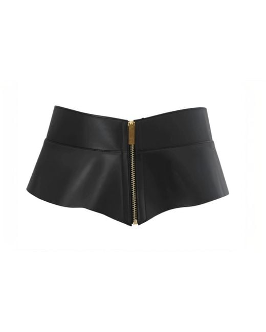 Circular Path Black Lace Up Corset Belt
