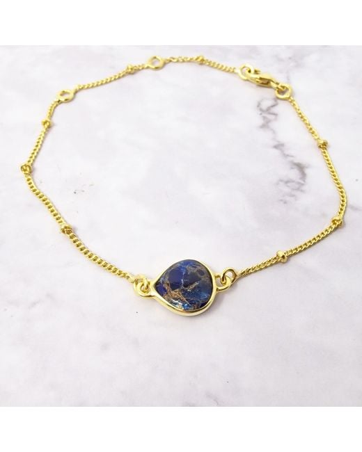 Harfi Blue Vermeil Plated Adjustable Sapphire September Birthstone Crystal Bracelet
